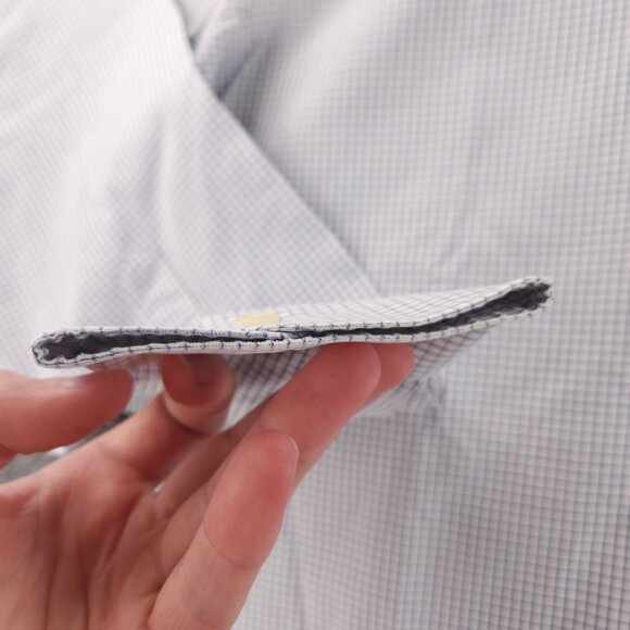 Brooks Brothers Non-Iron 15 4/5 Blue Check Cotton Button-Down Long Sleeve Pocket - Picture 5 of 16